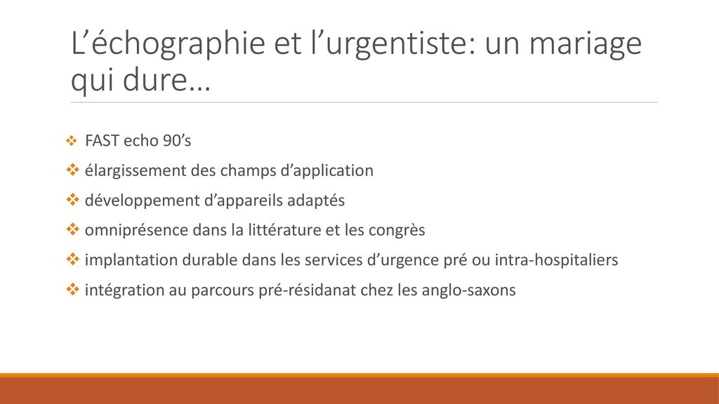 Léchographie pour lurgentiste quelles formations ppt télécharger